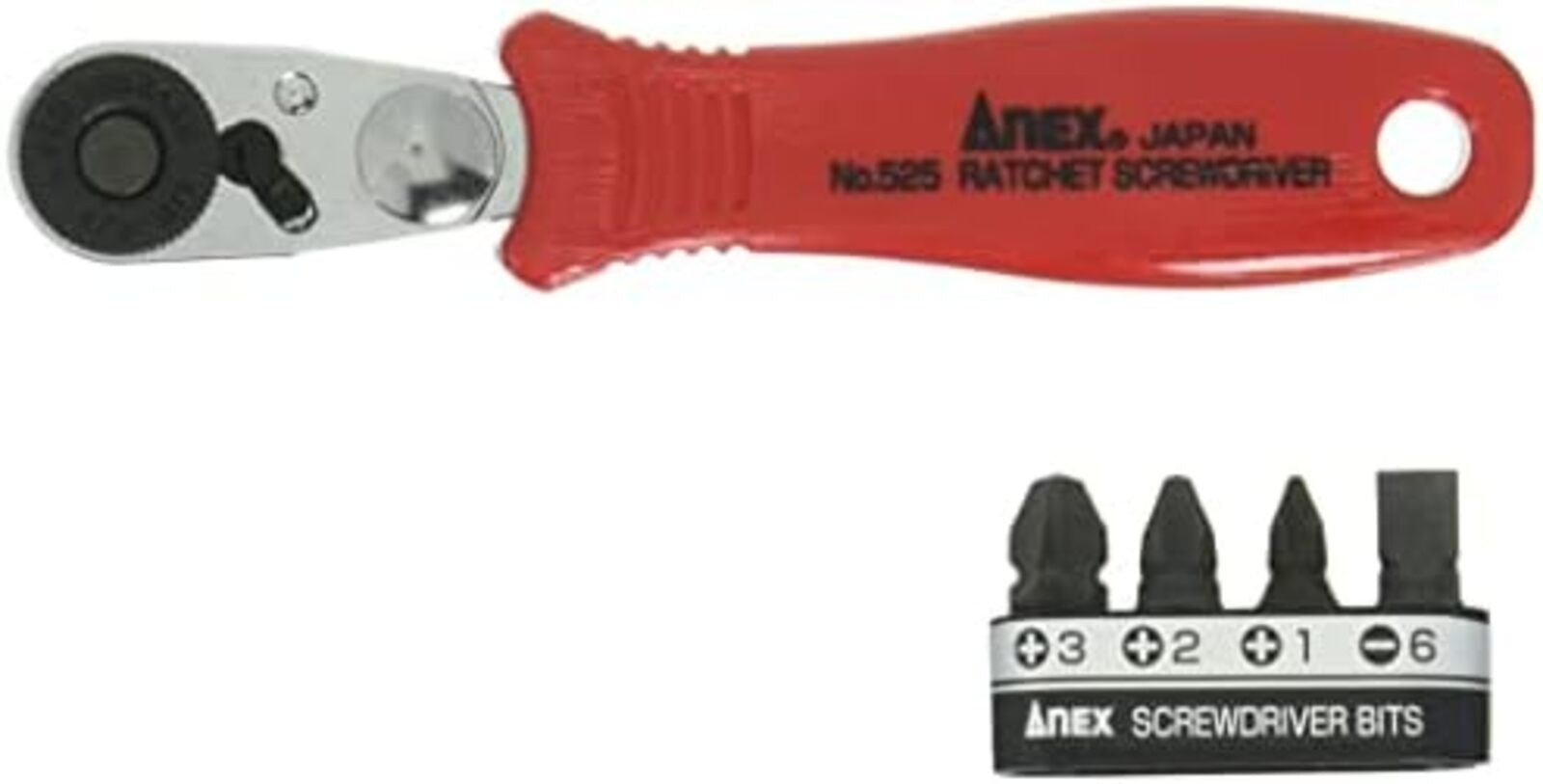 ANEX Ratchet Screwdriver Compact Bit Set