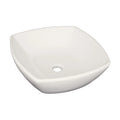 Tulip Square Shaped Vessel Bathroom Sink, 16-1/2" X 16-1/2", Ivory