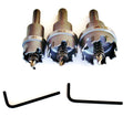 3pc K&W TCT CARBIDE HOLE CUTTER SET TUNGSTEN SHEET METAL SAW DRILL BIT 7/8-1-3/8