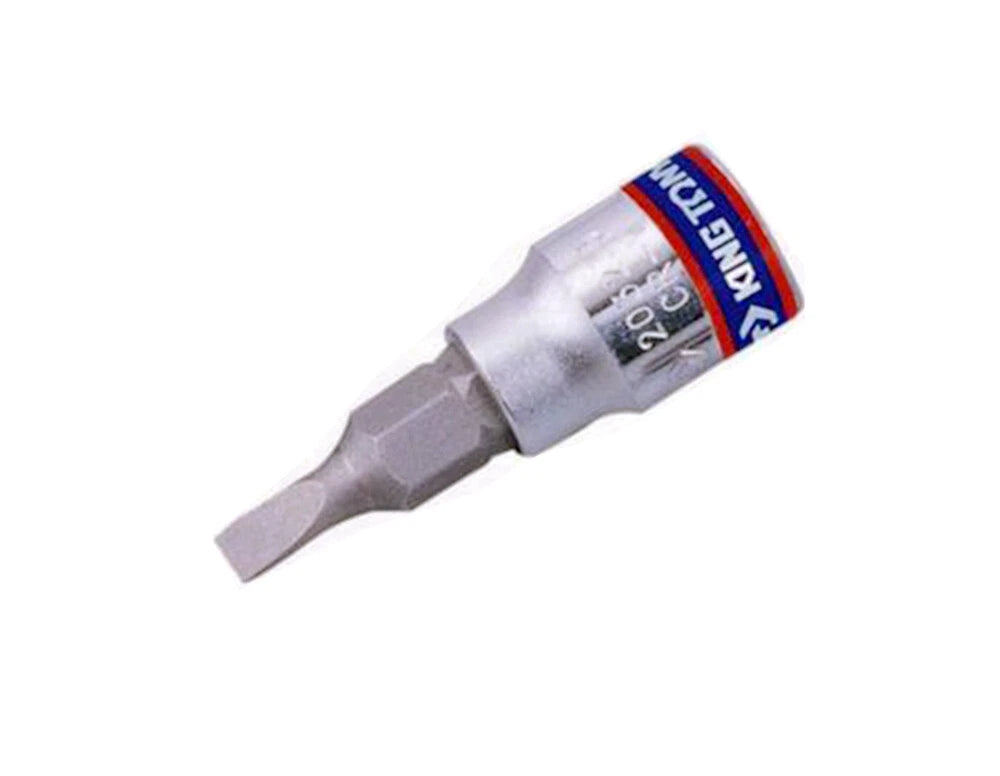 King Tony Taiwan 1/4" Dr. S2 Steel Slotted Flat Socket Bits Option: