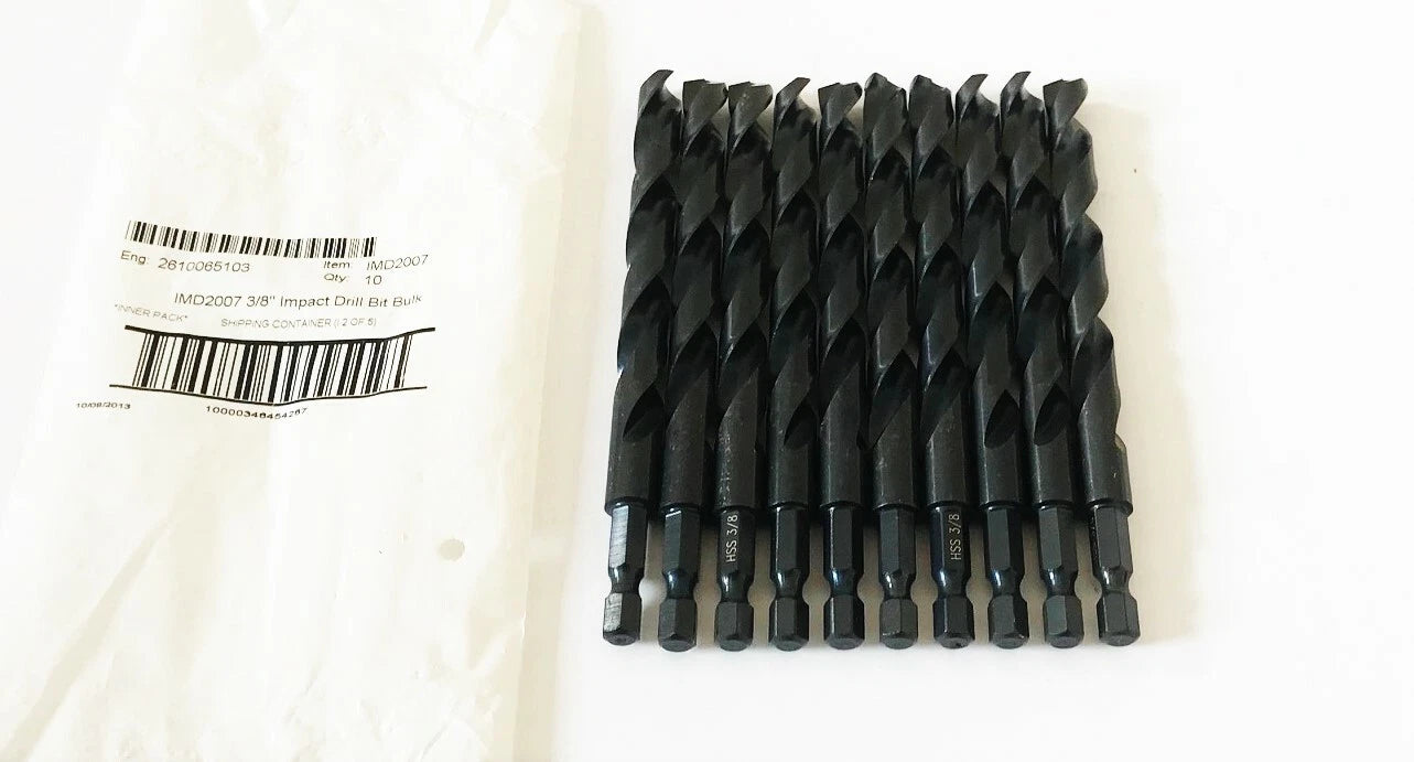 10 Bosch Impact Ready 3/8" Quick Change Hex Shank High Speed Steel