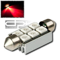 11x39mm 6 Smd 5050/5055 12V Bright Red Led Interior Dome/trunk