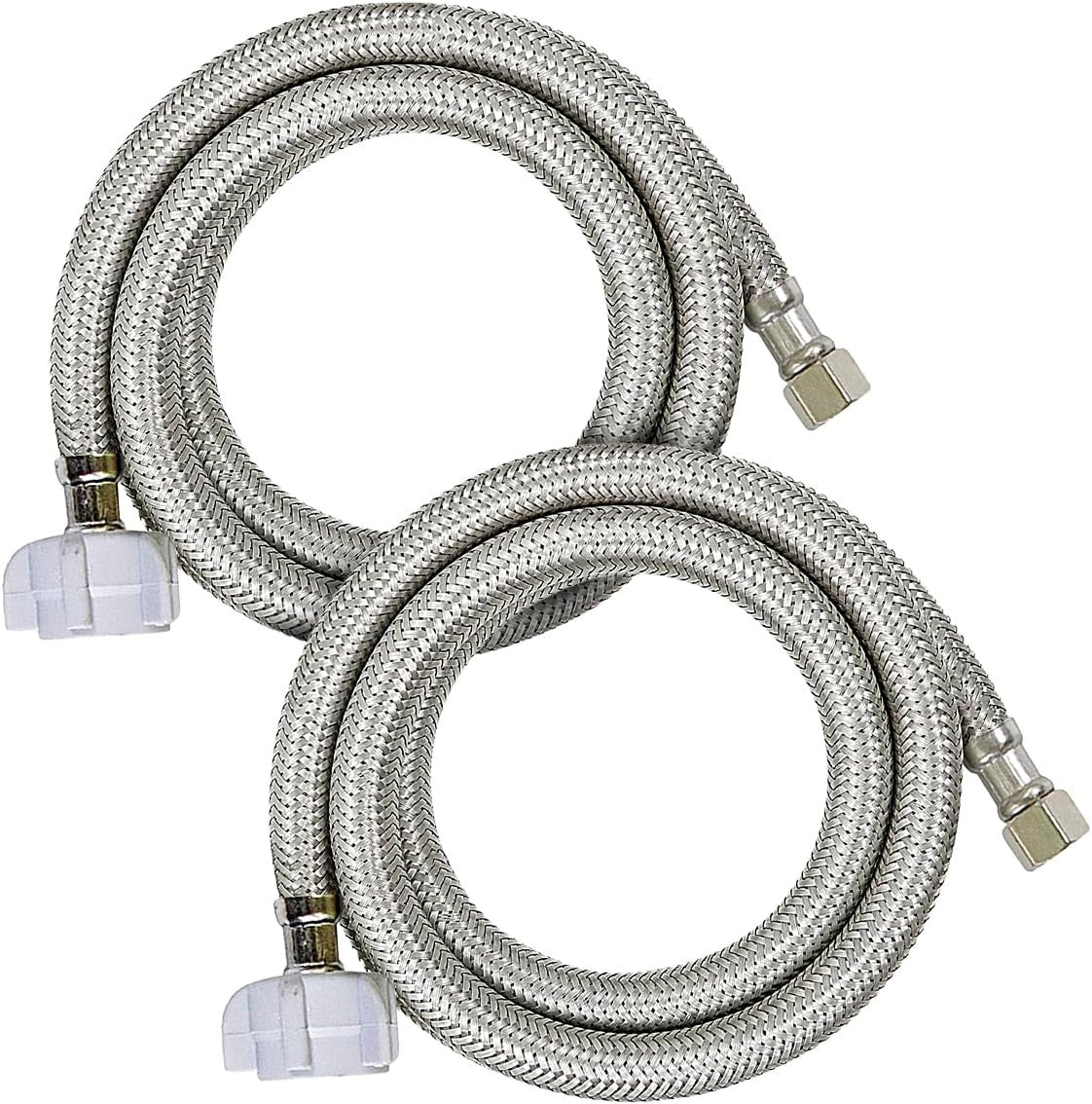 2-Pack 24 Inch Flexible Toilet Water Supply Line Braided Stainless