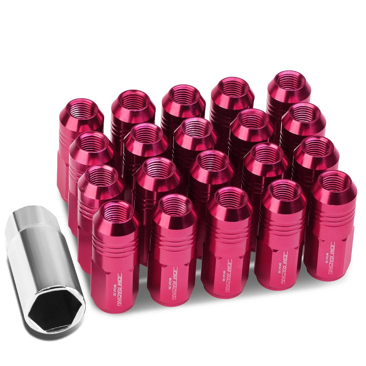 Jdm Aluminum Pink Closed End Lug Nuts+adapter | Built Supply Co