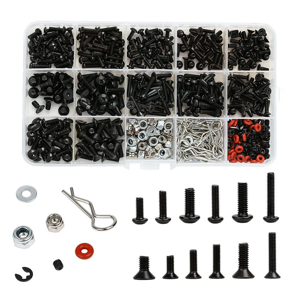1/10 Rc Crawler Car M3 M4 Metal Screws Nuts Box For Axial Scx10 Trx4