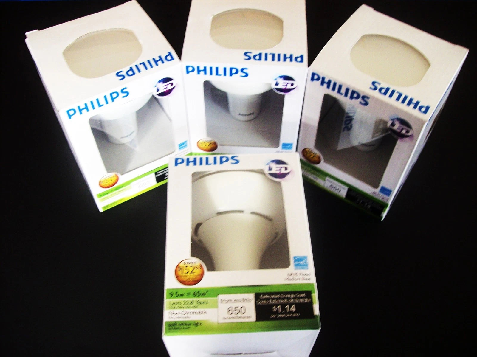 4 Philips Led Br30 Flood Medium Base 9.5W 65W Soft White Non-dimmable
