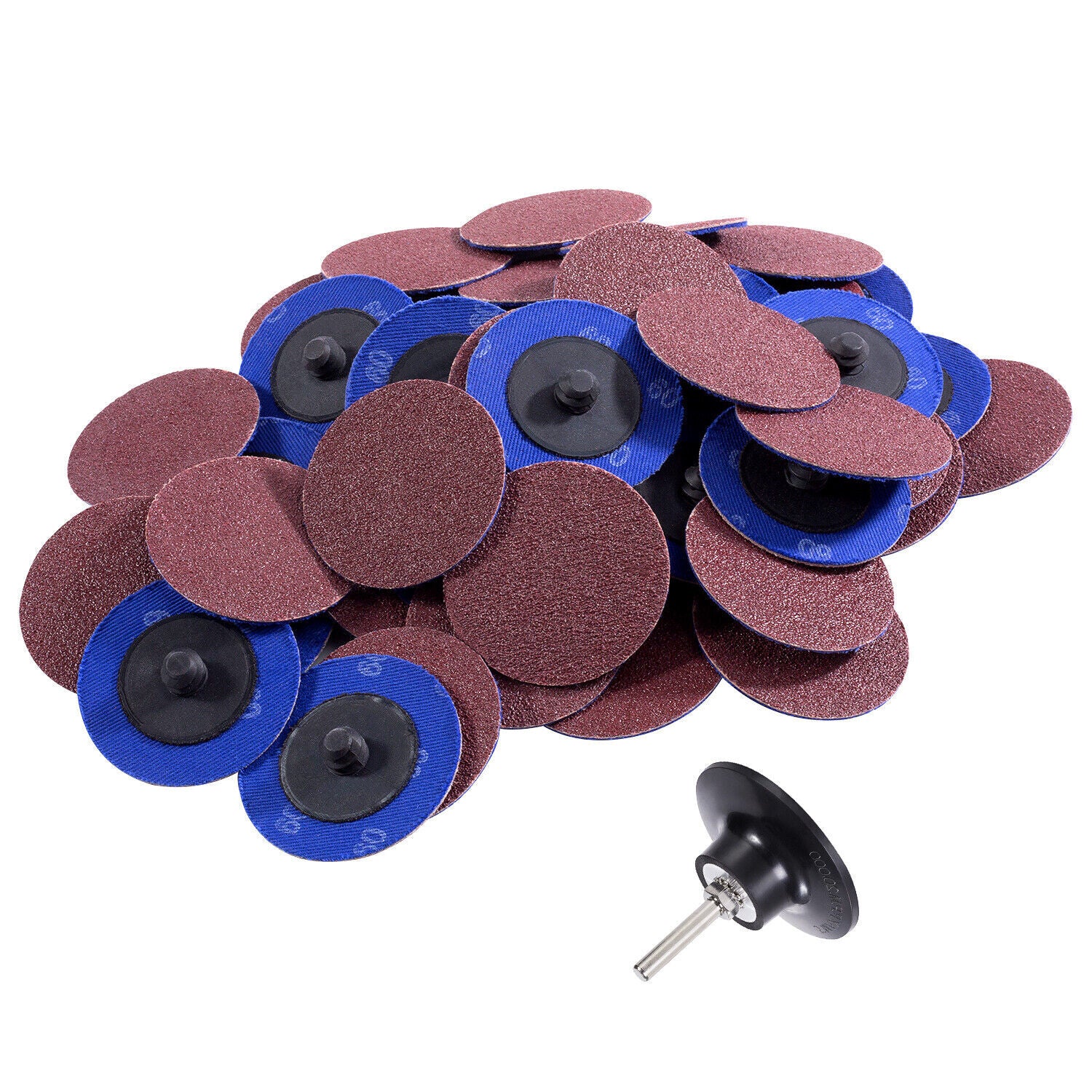 46PCS 2" Aluminum Oxide Quick Change Die Grinder Sanding Disc Set 36