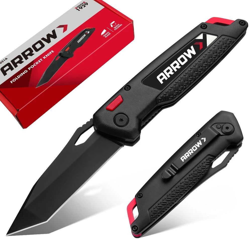 Arrow 3.5'' Tactical Folding Pocket Knife Liner Lock W/pocket Clip