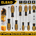 11Pcs Magnetic Screwdriver Set 5 Phillips & 5 Flat Tips for Fastening
