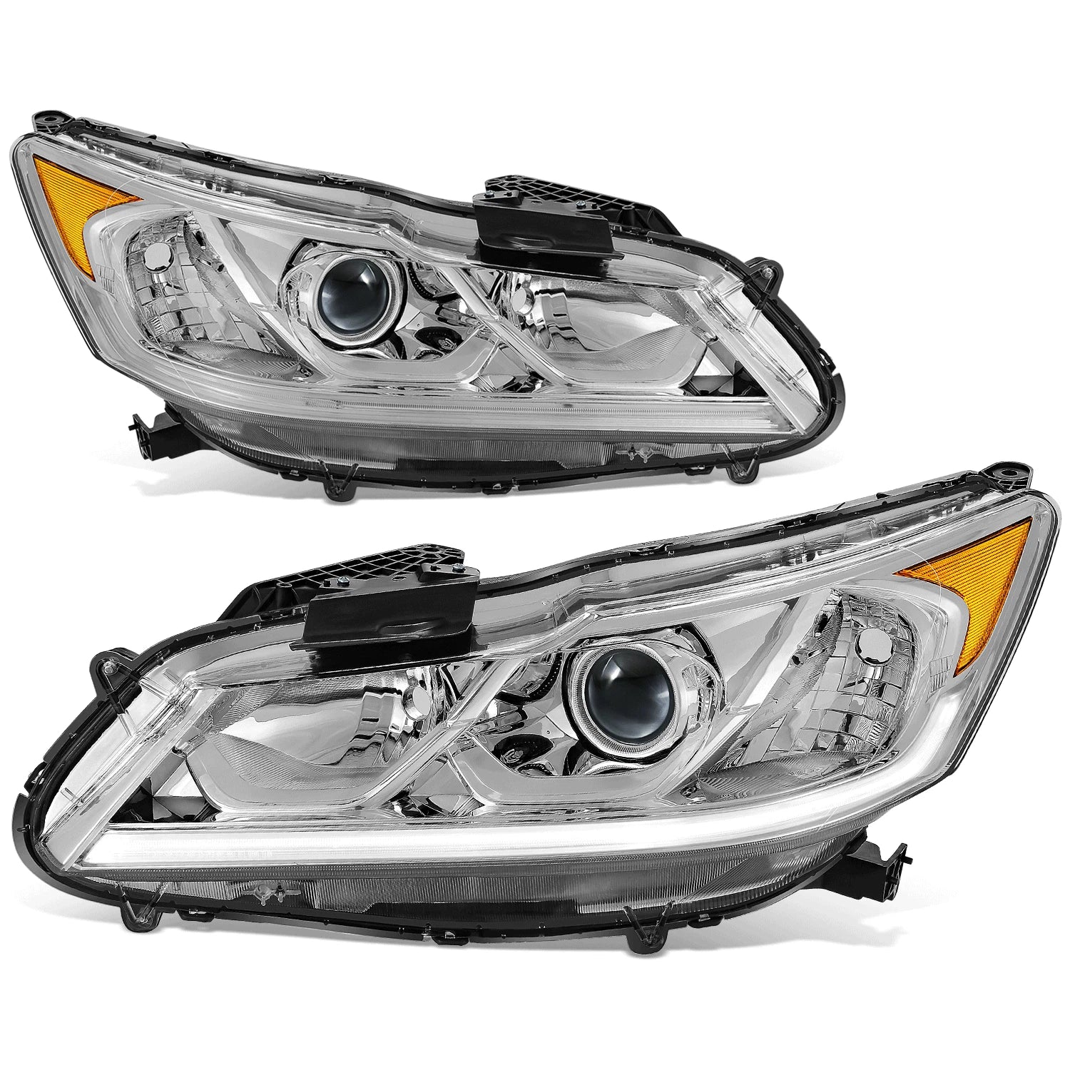 Fit 16-17 Honda Accord Led Drl Projector Chrome | Built Supply Co