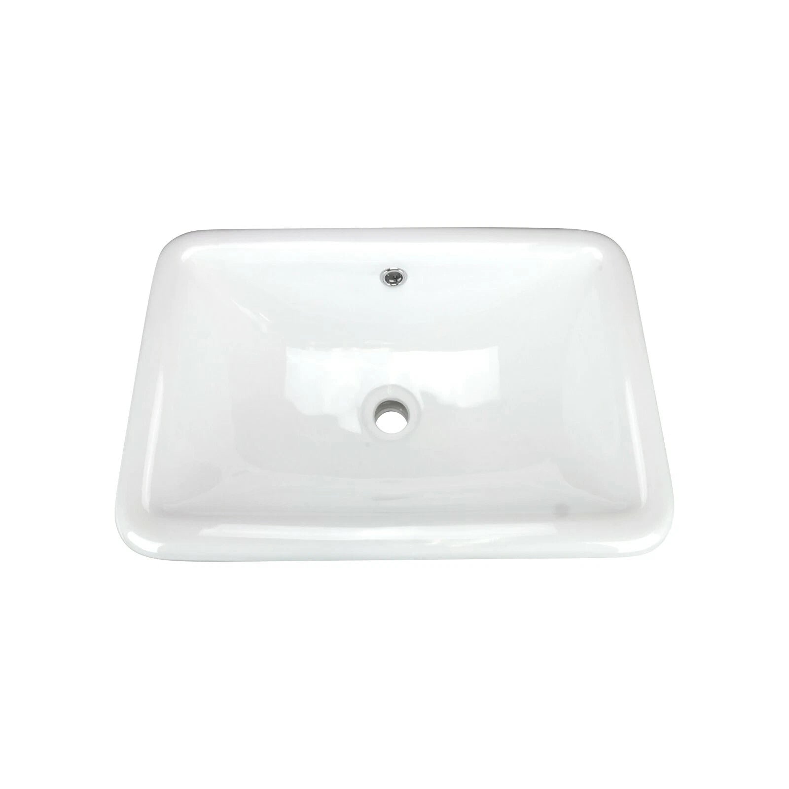 Tuba Rectangular Drop-in Bathroom Sink 21-1/2" X 14-3/4" X 7" White