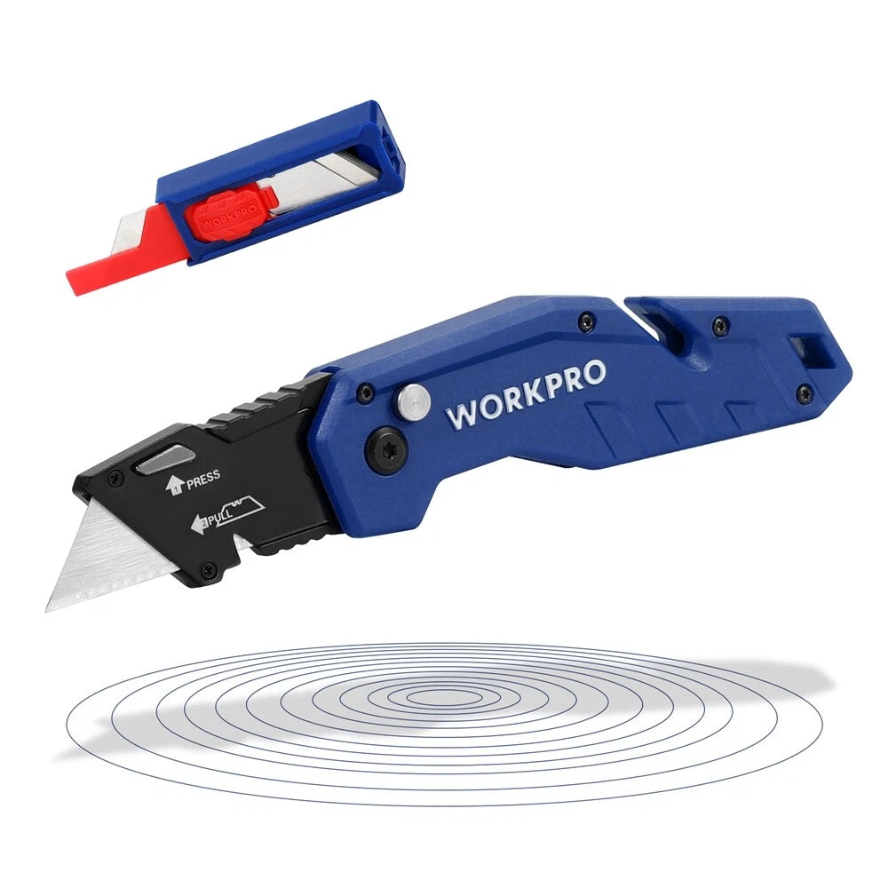 Folding Utility Knife Box Cutter W/belt Clip Quick-change Blade Sk5