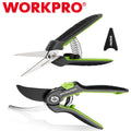 WORKPRO 6.25''/8" Bypass Pruning Shears Gardening Hand Pruner Stainless Steel US