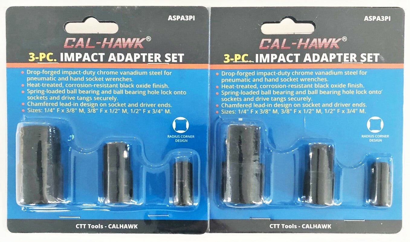 Calhawk 3pc Air Impact Socket Ratchet Adapter Set