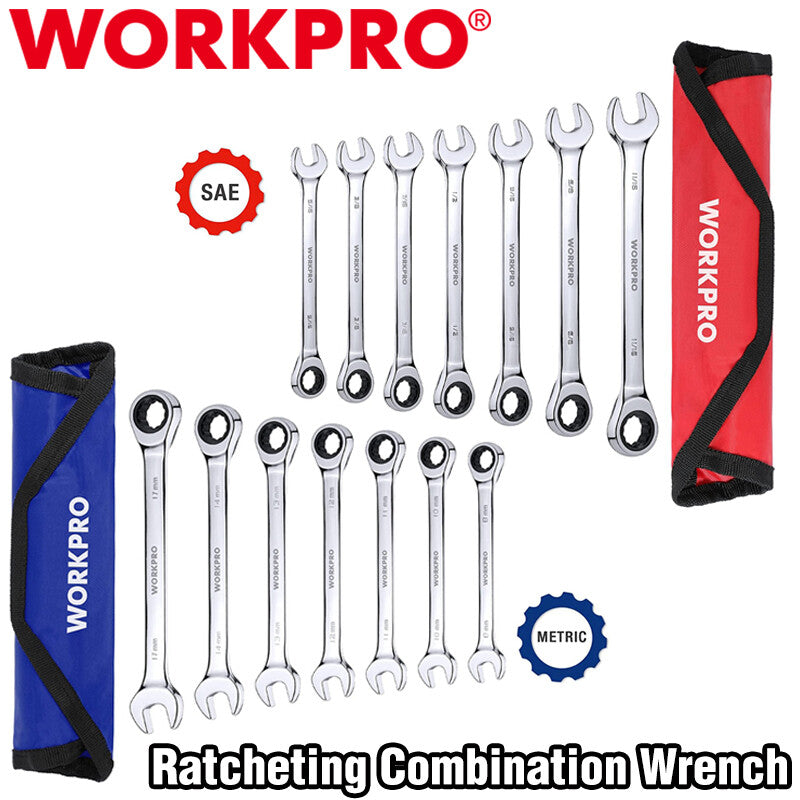 WORKPRO Ratcheting Wrench Set 72 Teeth by WORKPRO