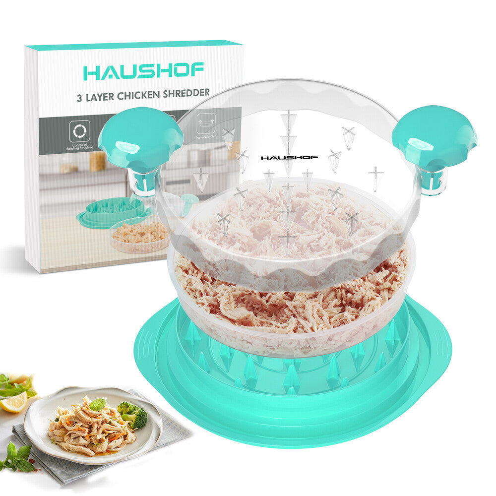 HAUSHOF Chicken Shredder Tool Twist, Large 3 Layer Meat Shredder