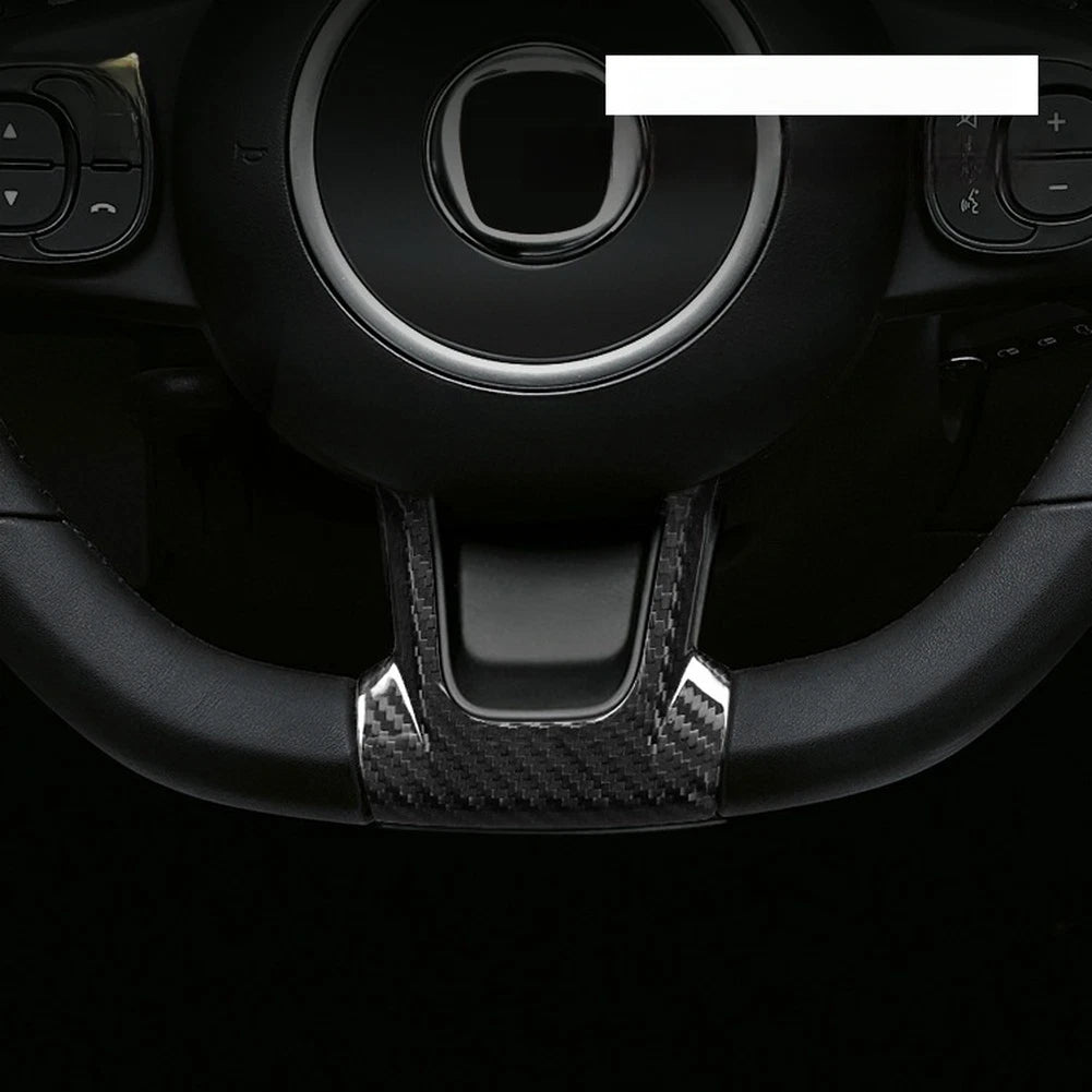 Steering Wheel Sticker Carbon Fiber Material For Fiat 500 For Abarth