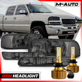 4PCS L+R Smoke Headlight+Bumper w/6500K LED Bulbs for 9