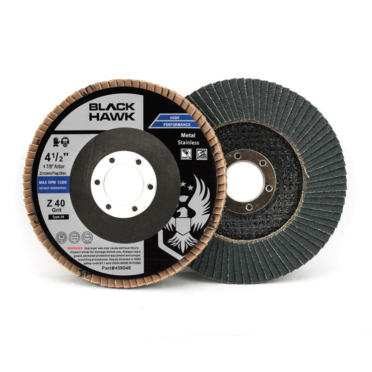 50 Pack Black Hawk 4.5" Zirconia Flap Disc Grinding Wheels T29
