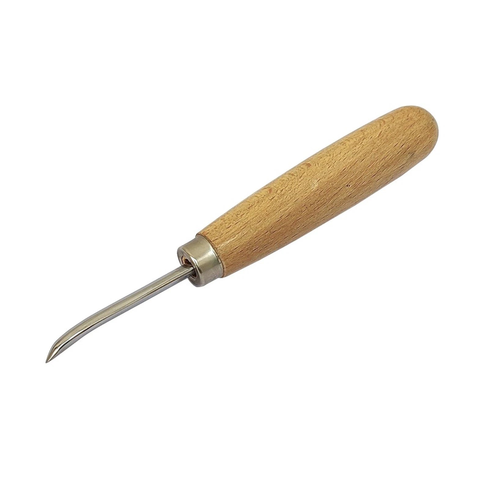 2" Curved Burnisher With Wooden Handle - Stone Setting Tool