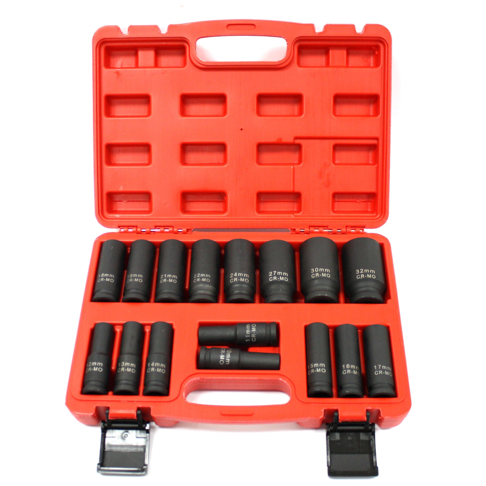16pc 1/2 in. Drive Metric Deep Impact Socket Set Heavy Duty 6 Point 10 - 32mm