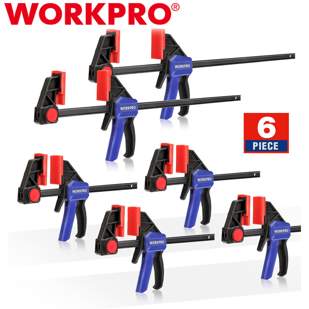 WORKPRO 6-Inch One-Handed Bar Clamp Set 6PC by WORKPRO