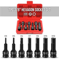 3/8"dr. Cr-mo 60mmh Deep Impact Hex Allen Socket Bits Set: H4-h12mm