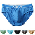 Men Mid Waist Breathable Underpants Cotton Soft Thin Briefs With Pouch