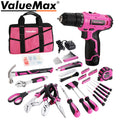 ValueMax 233PC Home Tool Kit Pink Tool Set Cordless Drill Tool w/Basic