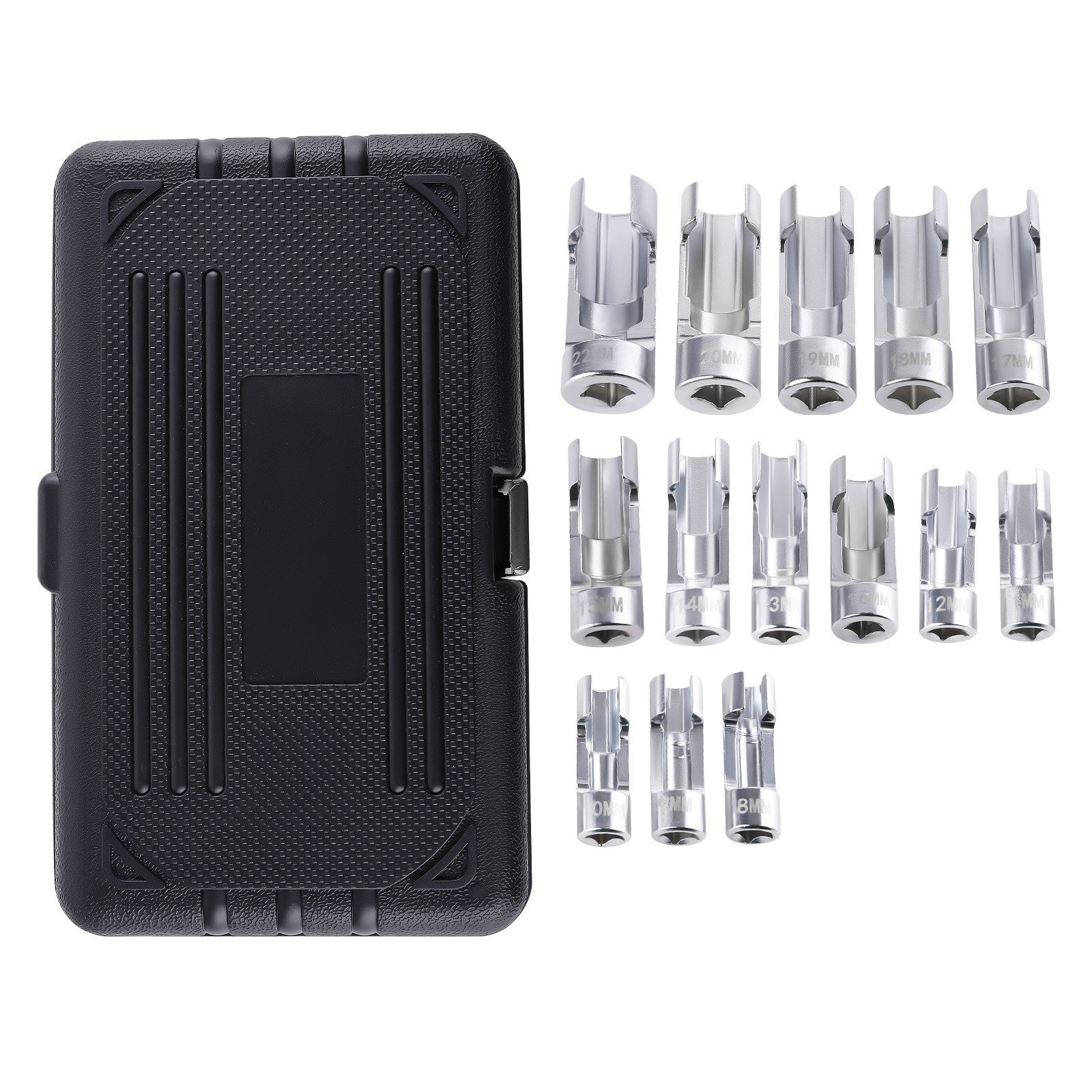 3/8 In 1/2 In Drive Diesel Injector Fuel Line Socket Wrench Set Flare