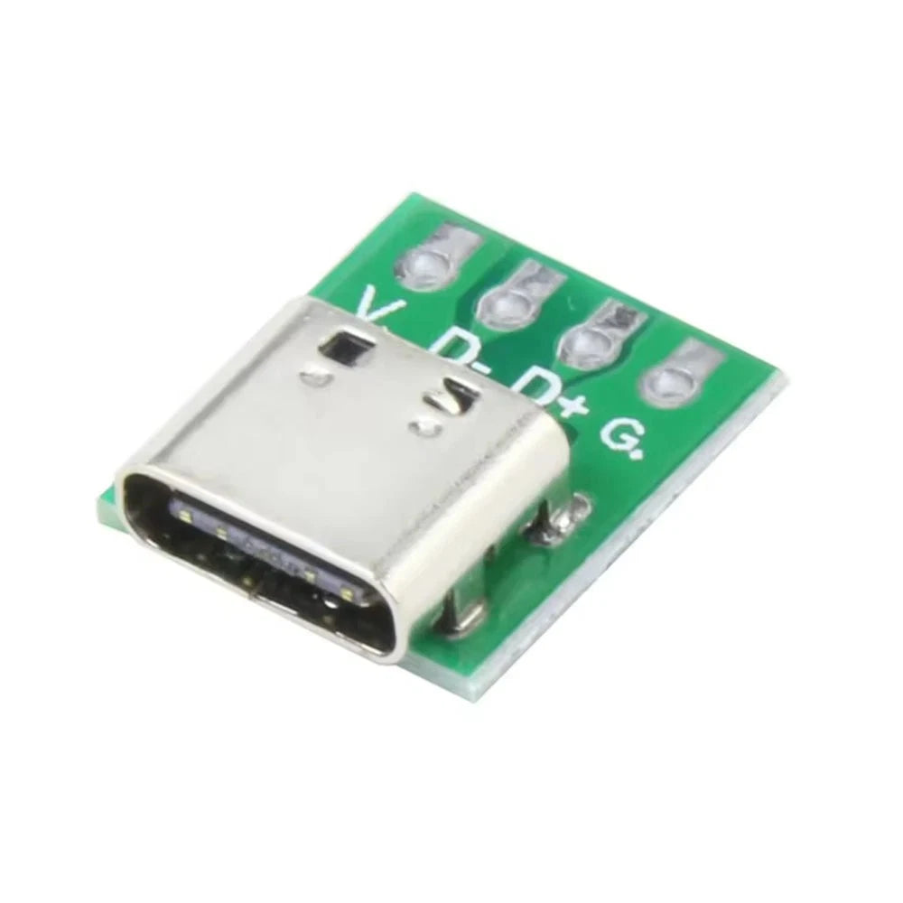 USB Type C Breakout Board USB-C PCB, USB to DIP, Female Socket, Arduino ESP32