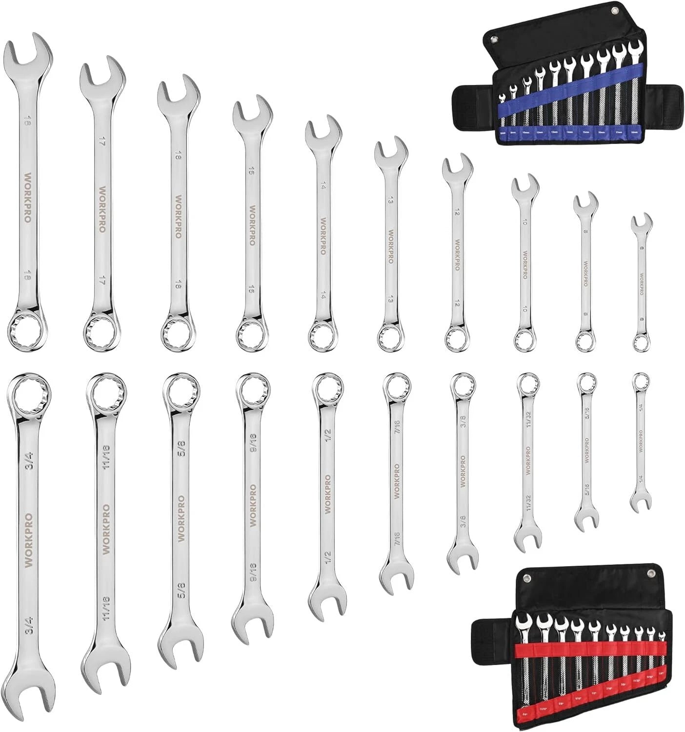 Workpro 12-piece Premium Combination Wrench Set Sae/metric With