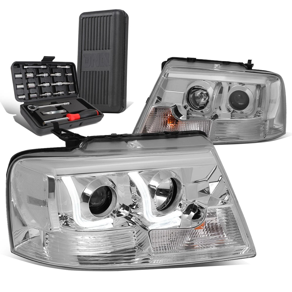 For 2004-2008 Ford F-150 Chrome/clear Led Drl Bar | Built Supply Co