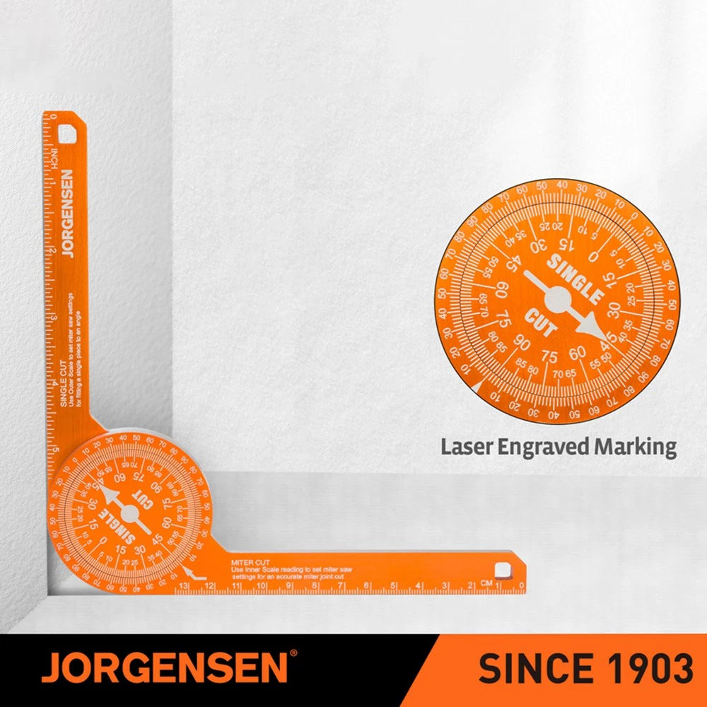 Jorgensen 7" Miter Saw Protractor Aluminum Angle Finders For Accurate
