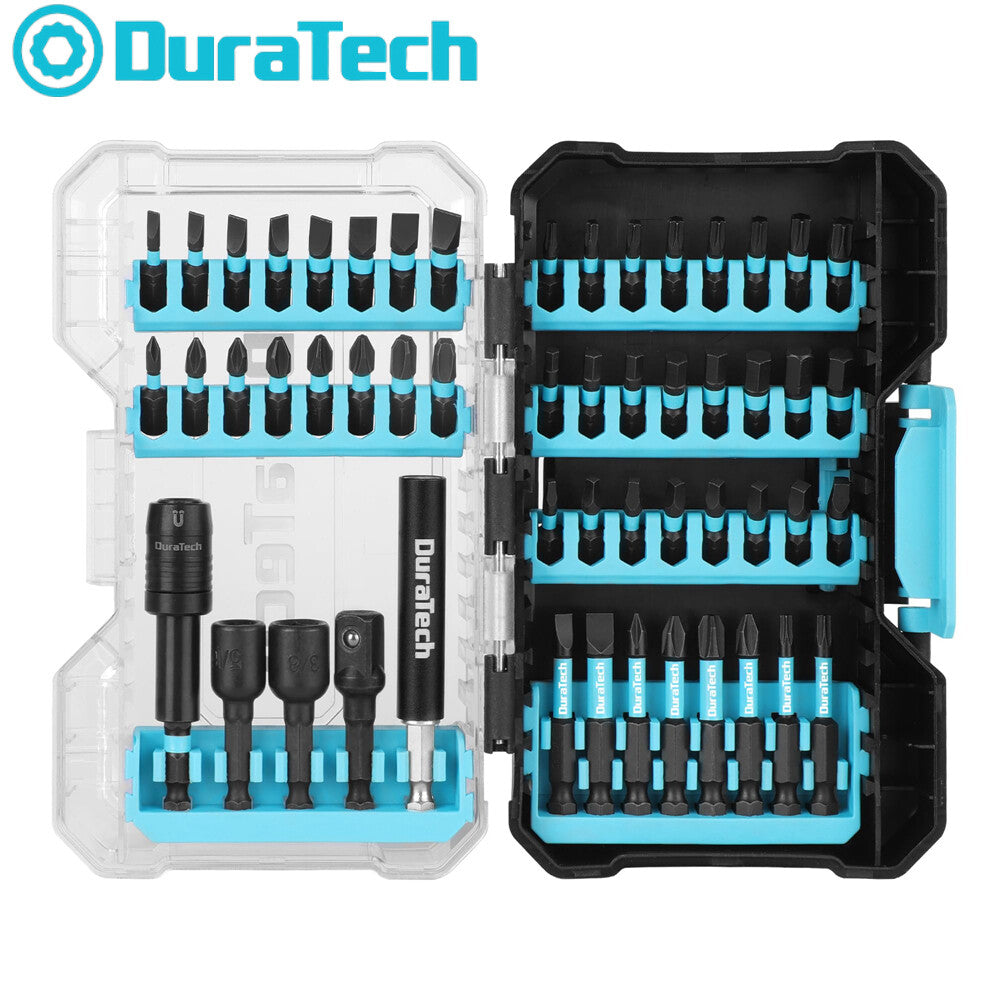 DuraTech 53PC Impact Screwdriver Bit Set Torx Bit 1"&2" Long Impact Bit S2 Steel