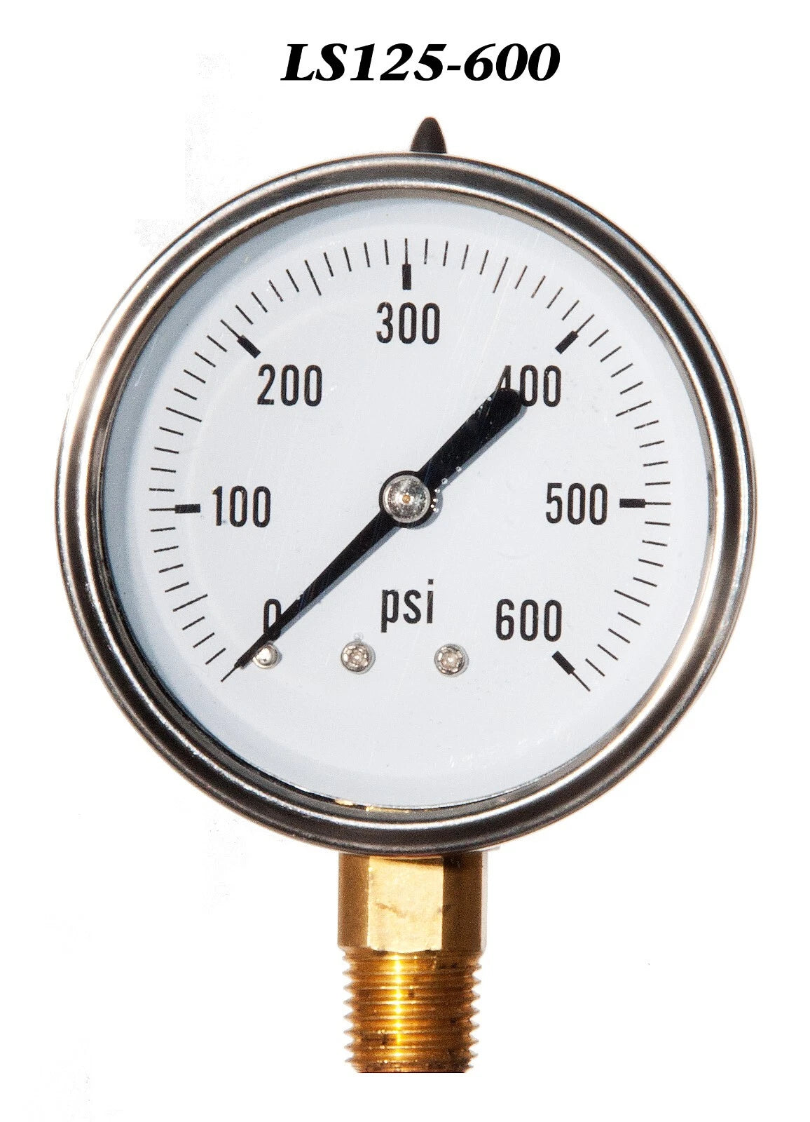 Pressure Gauge 0-600PSI, Liquid Filled 2.5” Stainless Steel 1/4" Npt