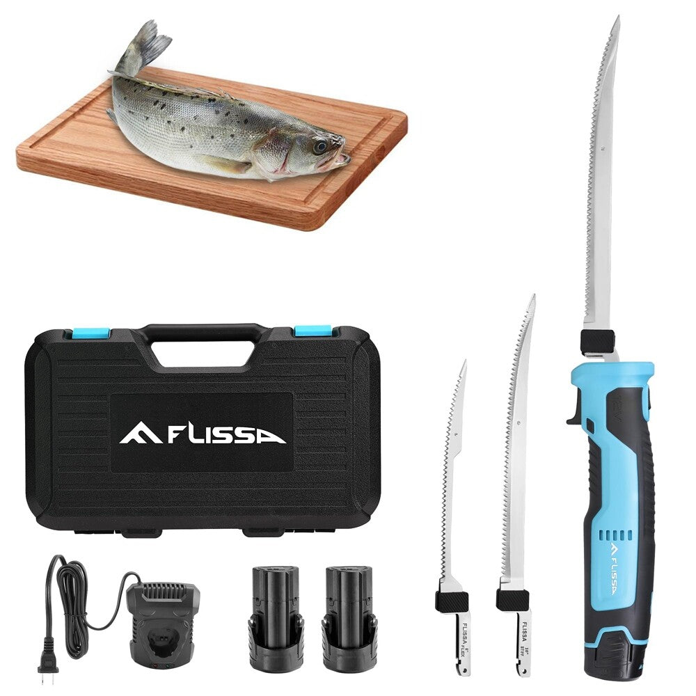 FLISSA Cordless Electric Fillet Knife 8" & 10" Blades by FLISSA