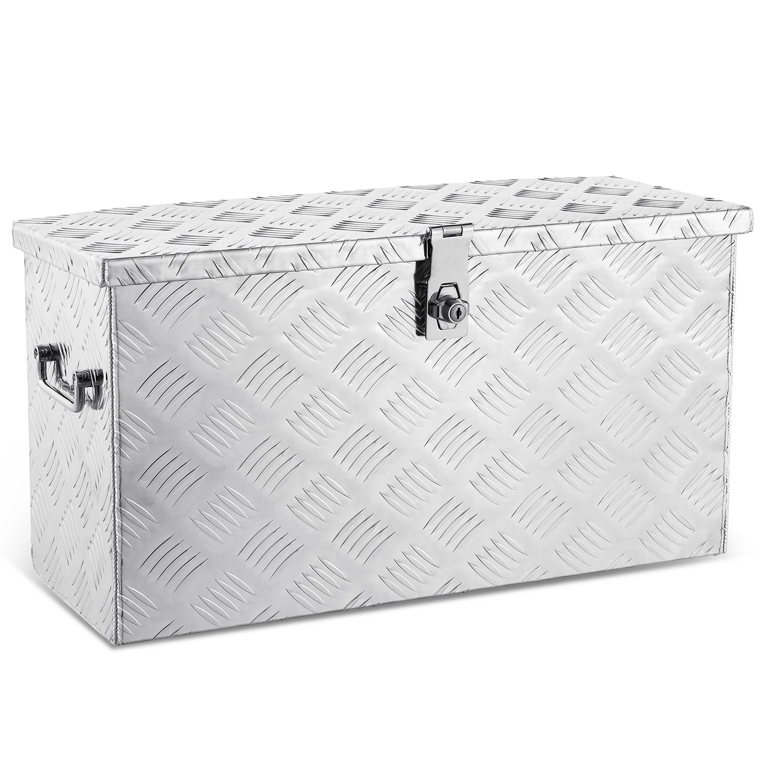 27" X 9.4" X 12.6" Silver Hydraulic Lift 5 Bar Diamond Tread Aluminum