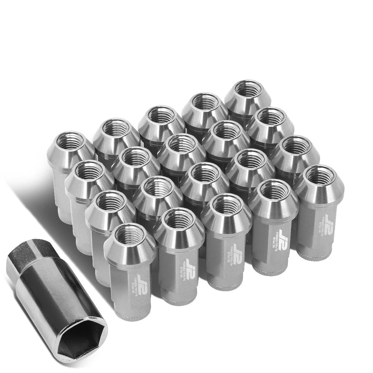 J2 7075 Forged Aluminum M12x1.5 5cm Open-end Lug Nuts Set W/adapter