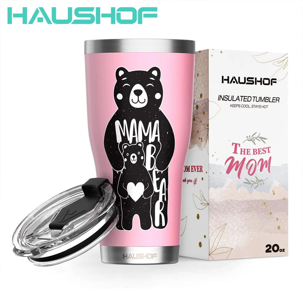 Haushof Mothers Day Tumbler 20 Oz Stainless Steel Double Wall