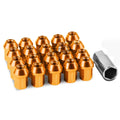 Closed End M12x1.5 35mm Tall 25mm Od Orange Aluminum Jdm Lug