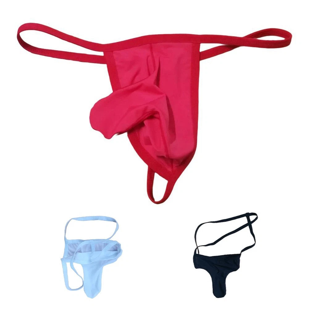 Men Ice Silk Thin Breathable Underwear Pouch Thong G String For