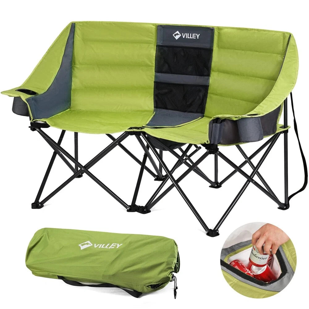 Heavy Duty Padded Folding Camping Chair Bag Extra Wide Camping Couch