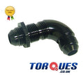 AN -6 (AN6 AN 6) 90 Degree Swept Black Bulkhead Fitting
