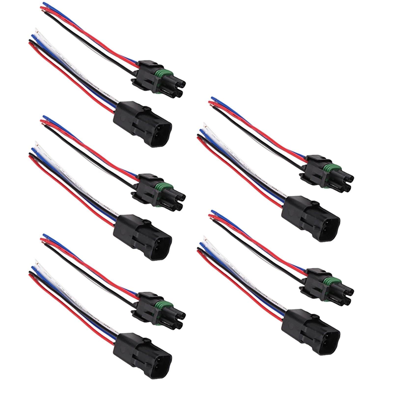 5pair Assembled Weather Pack 4 Pin Sealed Connector Kit 6" Wire For