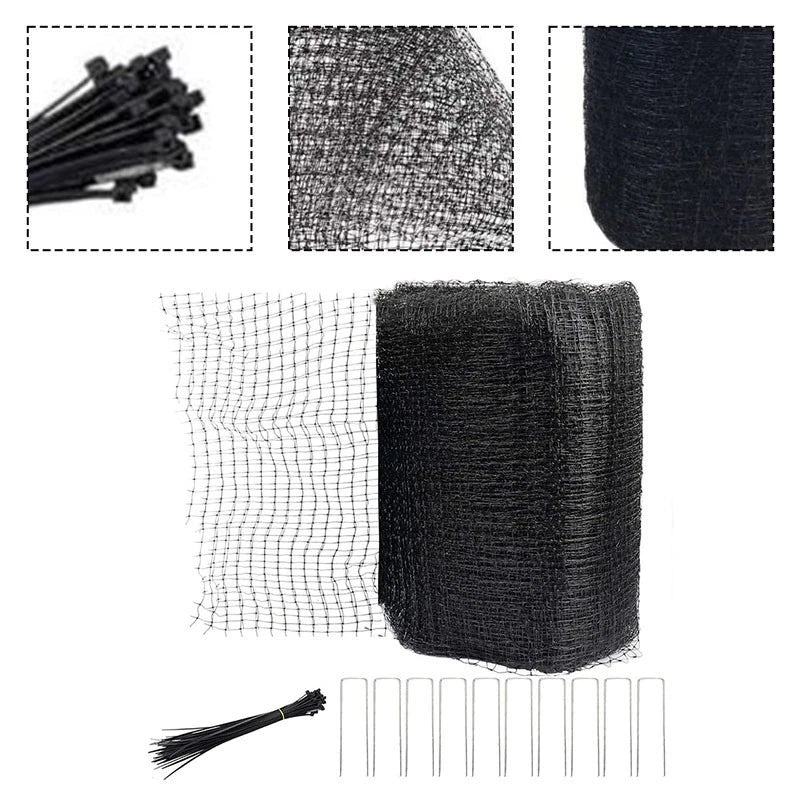 Garden Net 2 1x20m Black For Vegetables With Easy Fix Accessories
