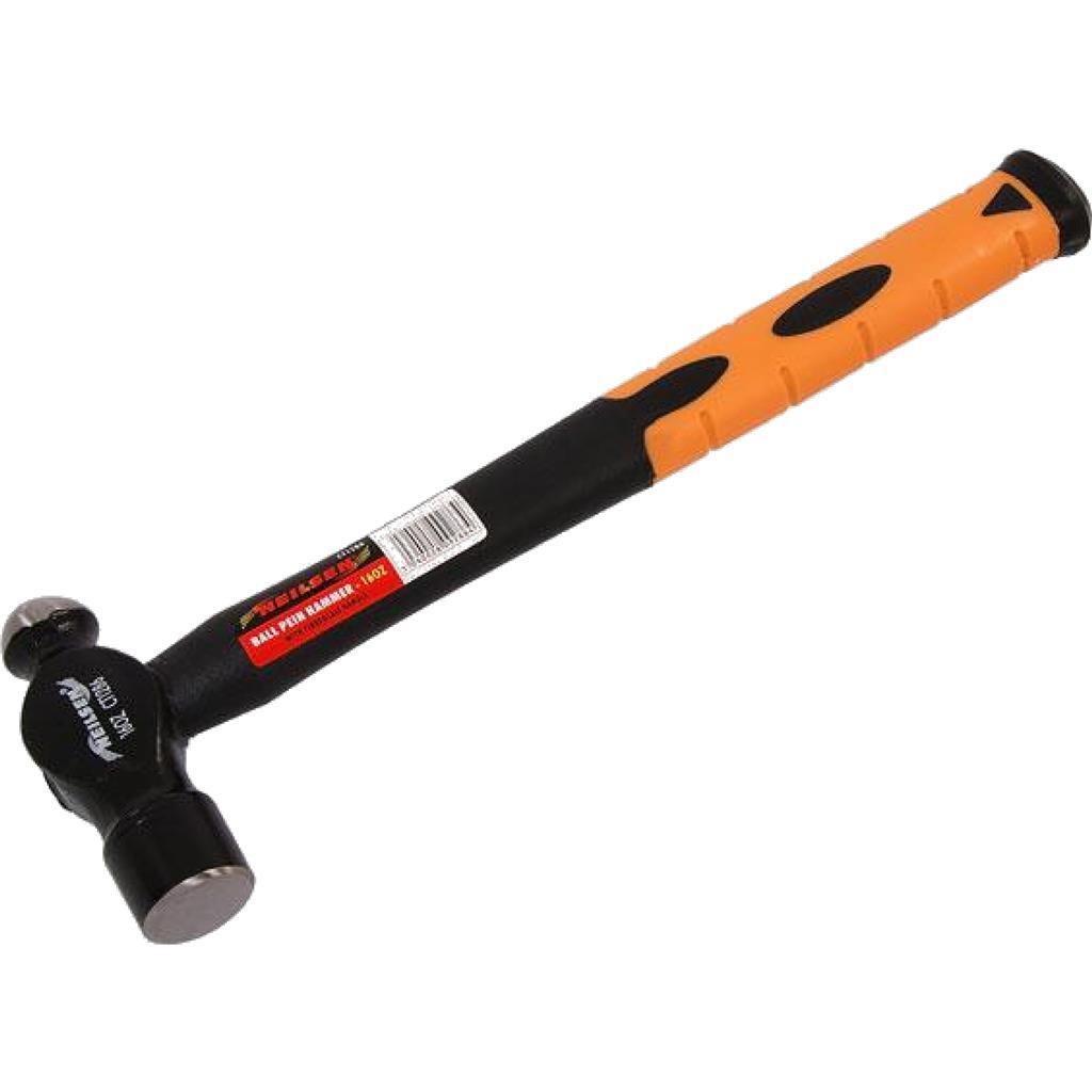 Neilsen 16oz Round Ball Pein Hammer - Fibreglass Rubber Grip by Neilsen