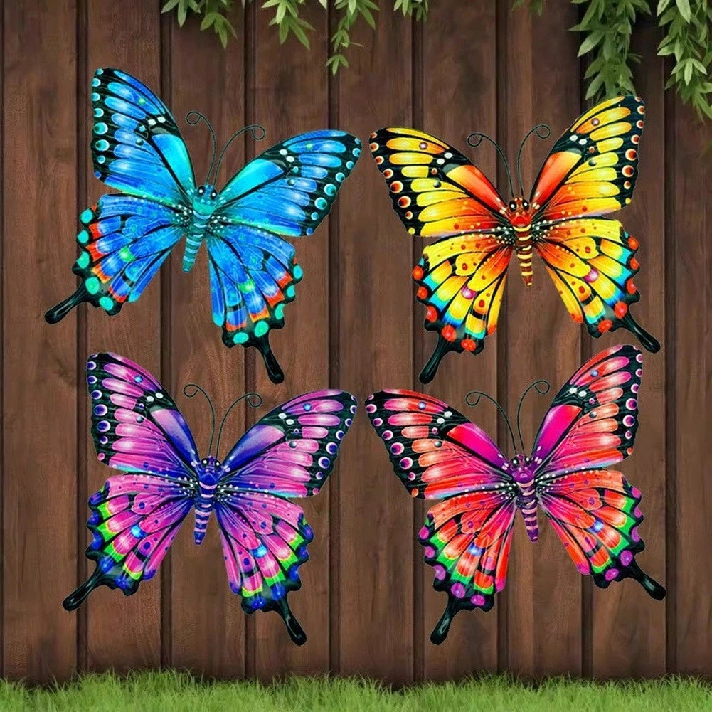 Butterfly Shaped Iron Wall Hanging Decor For Garden Yard Porch Living