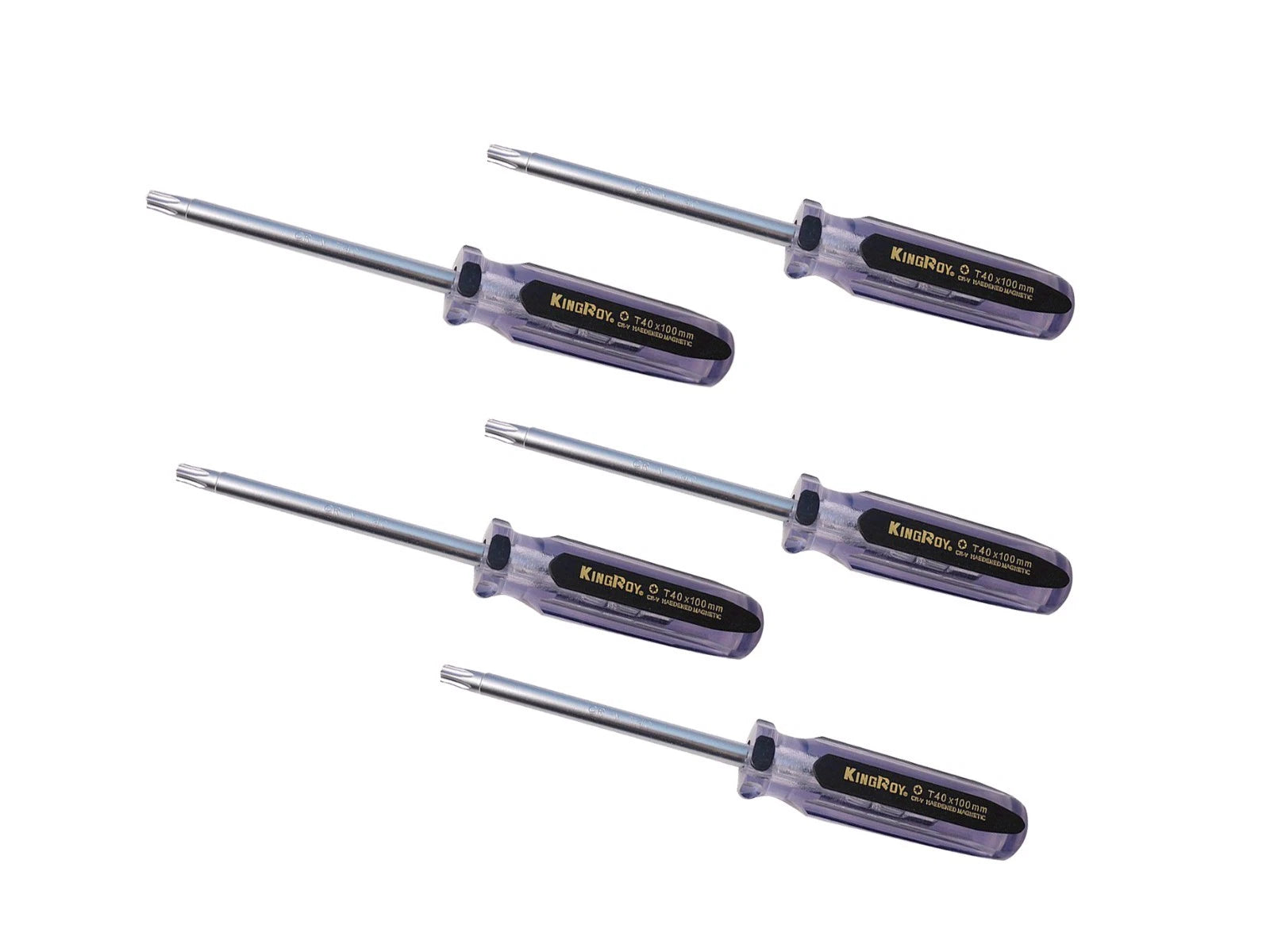 Clearance Sale 5pc-pk Cr-V 100mmL Tip T40  Torx Star Screwdriver Crystal Handle