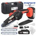 20V Cordless Rechargeable Red Mini Chain Saw Set W/ 6" Chainsaw 2